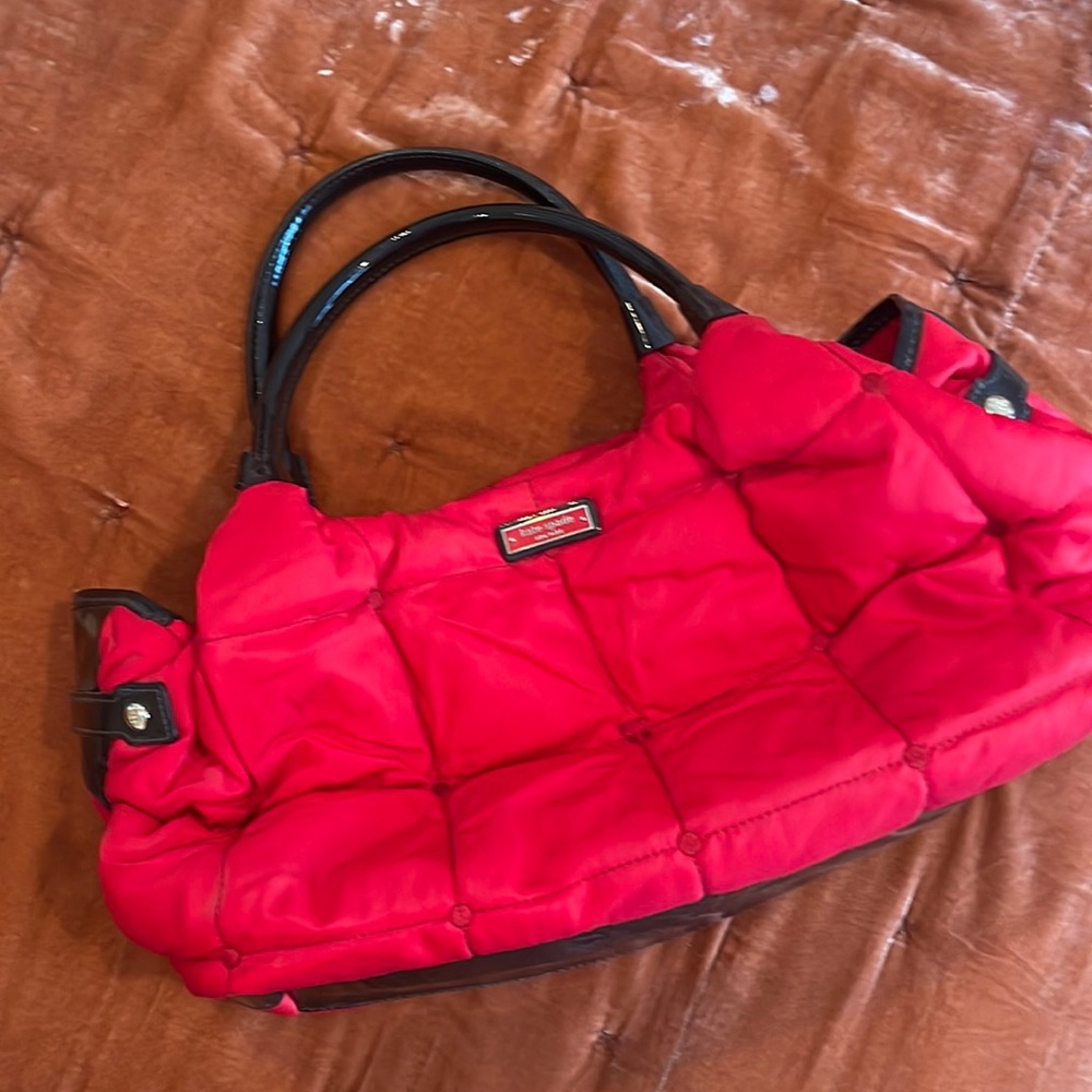 Red quilted Kate spade purse